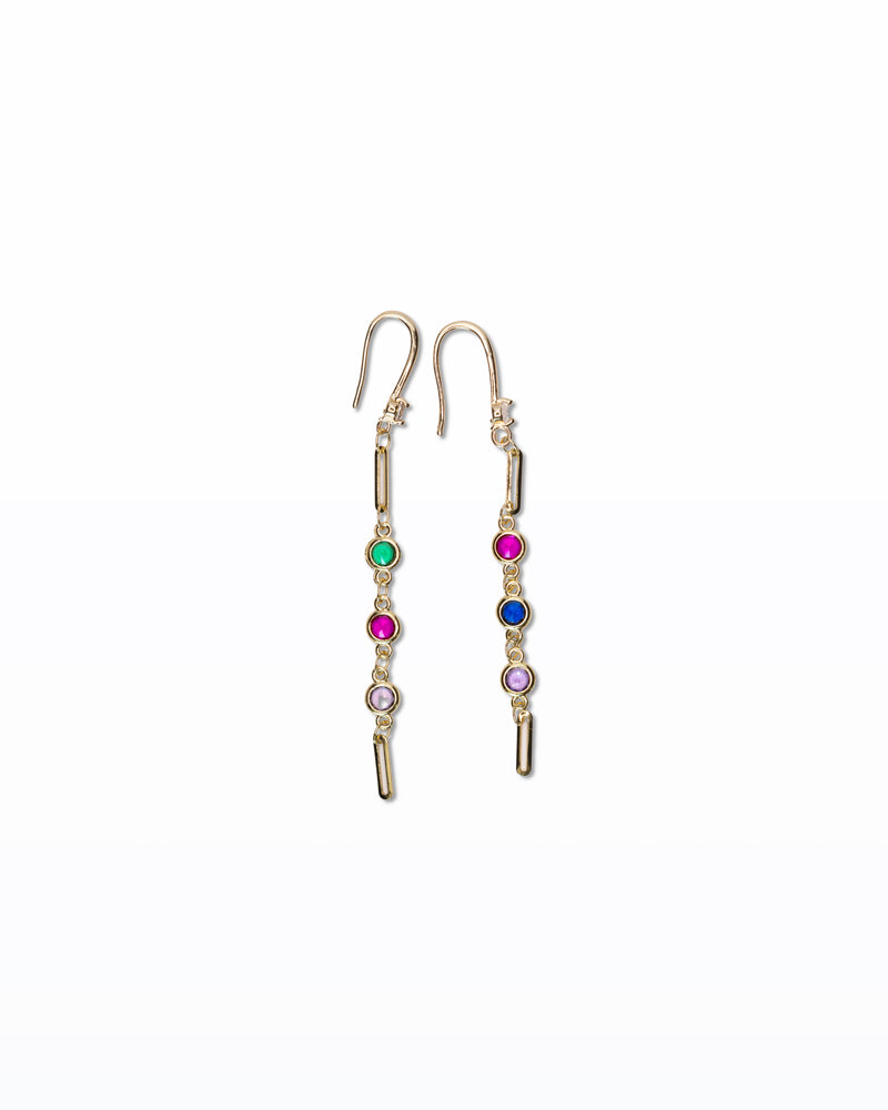 Dancing Rainbow – Orecchini oro con smalti multicolore